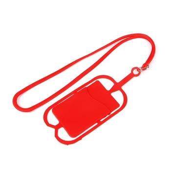 OOTDTY Odnímateľný Silikónový ozdobná šnúrka na uniforme Prípade mobilného Telefónu Držiteľa Krk S ID Card