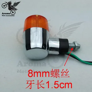 Orange objektív 8 mm skrutka indikátor amber motorke blinker svetlo lampy motocykel flashers pre yamaha, honda, suzuki moto zase signál