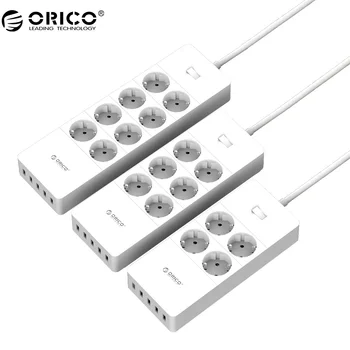 ORICO rozvodky EÚ Plug 4/6/8 Zásuvky prepäťovú ochranu Rozšírenie Zásuvky s 5x2.4A USB Super Nabíjačku Porty