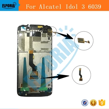 Originál Nové Pre Alcatel Idol 3 6039 6039A 6039K 6039Y LCD Displej S Dotykovým displejom Digitalizátorom. S montážou Rámu, Výmena
