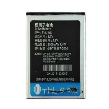 Originálne Batérie pre THL W8 2000mAh Zálohy Li-ion Batéria pre THL W8 W8S W8+ Smartphone Náhradné