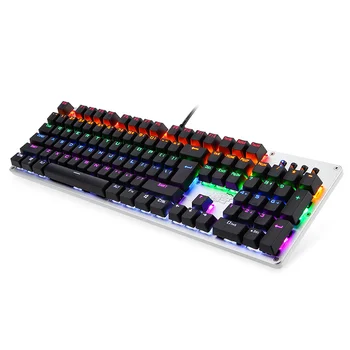 Originálne farebné 104 tlačidlá led herné mechanické klávesnice Počítača svetelný kovové káblové klávesnice doprava zadarmo