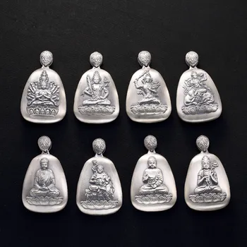 Originálne Handmade Tibetskej Budhistickej prívesky, čistá 999 Mincový Striebro Buddha Žehnám Pokoj Prívesok Šperky