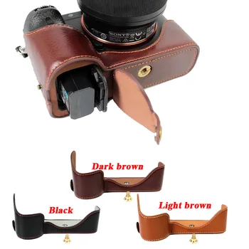 Originálne Kožené Fotoaparát prípade Polovicu Taška pre Sony ILCE-7M2 A7 Mark II A7R II Reálne kože Vysokej Kvality Chrániť prípade