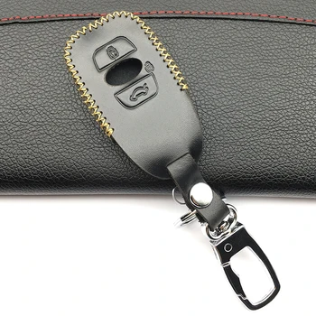 Originálne Kožené Keychain Krúžok Držiak Prípade Subaru BRZ XV Lesník Legacy Outback kľúča vozidla prípade, 3 tlačidlá kľúče od auta shell