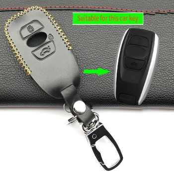 Originálne Kožené Keychain Krúžok Držiak Prípade Subaru BRZ XV Lesník Legacy Outback kľúča vozidla prípade, 3 tlačidlá kľúče od auta shell