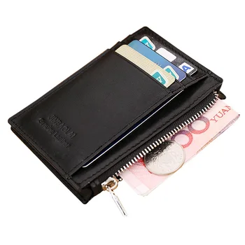 Originálne kožené Mini pánsku peňaženku s mince vrecku prenosné kabelku držiteľa karty človek peniaze taška so zipsom