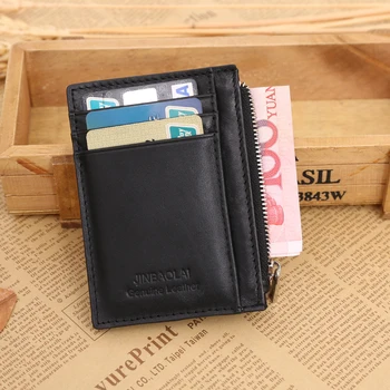 Originálne kožené Mini pánsku peňaženku s mince vrecku prenosné kabelku držiteľa karty človek peniaze taška so zipsom