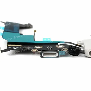 Originálne Nové Originálne Nabíjací Port Dock Konektor Nabíjačky Flex & Jack pre Slúchadlá Audio Kábel pre iPhone 5S Biela