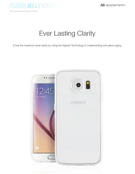 Ortuť Goospery Transparentné, Jasné Jelly TPU Mäkké Cover obal Pre Samsung Galaxy S5 S6 S7 Okraji Poznámka 4 5 8 S8 Plus A8 A9 C9 PRO C8
