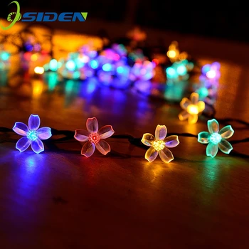 OSIDEN 100 LED Solárne String Kvety Víla Svetla Nepremokavé Vonkajšie Slnečné String Svetlá Zdobené Záhrada Vianočný Sviatok svetla