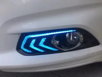 Osmrk led drl denné beží svetlo na Ford Mondeo Fusion 2013-2016, s dimmer funkcie, žltá zase signál, modré nočné svetlo