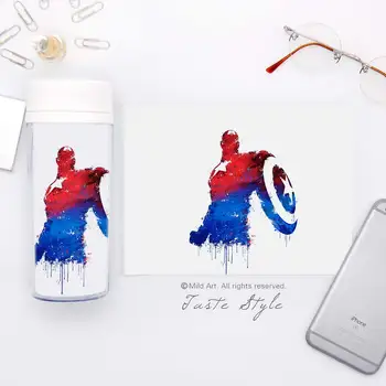 Osobné Moderné Vlastné BPA Free Jasné, Plastové Izolované Akvarel Film Superhrdina Superman Deti Fľaša na Vodu 300 ml Darček