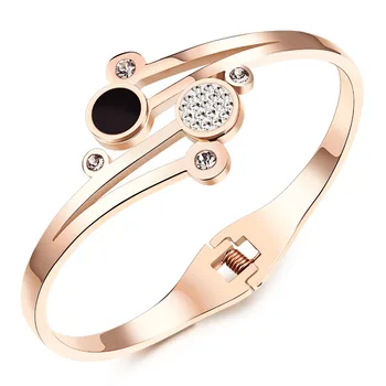 Osobné Módne Šperky z Nerezovej Ocele Štýl Holka Wristlet Náramok Prívesky pre Ženy v Rose gold color GH836