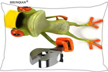 Osobné Vlastné zábavné žaba obliečka na Vankúš 45x35cm(na Jednej Strane) Rectang Zips Tlač Vysokej Kvality obliečka na Vankúš Kryt