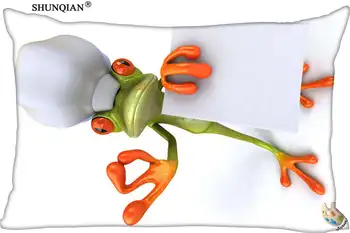 Osobné Vlastné zábavné žaba obliečka na Vankúš 45x35cm(na Jednej Strane) Rectang Zips Tlač Vysokej Kvality obliečka na Vankúš Kryt