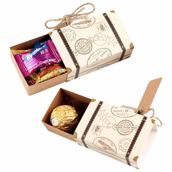 Ourwarm 10pcs Svadobné Prospech Čokoláda Boxy Ročník Mini Kufor Candy Box Sladké Tašky pre Svadobné Zdvorilosti a Darčeky, Dekorácie