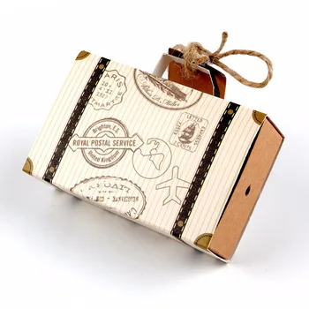 Ourwarm 10pcs Svadobné Prospech Čokoláda Boxy Ročník Mini Kufor Candy Box Sladké Tašky pre Svadobné Zdvorilosti a Darčeky, Dekorácie