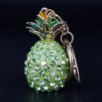 Ovocie Šperky Ananás Keychain Drahokamu Kabelky Kabelky Zavesiť Prívesok Keyrings Luxusné Jemné Doplnky Kľúča Držiteľa