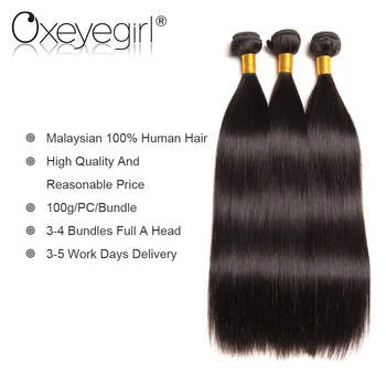 Oxeye dievča Malajzie Rovné Vlasy, Tkať Zväzky Prirodzené Farby 1Pc Ľudské Vlasy Zväzky Non Remy Vlasy Rozšírenia 10