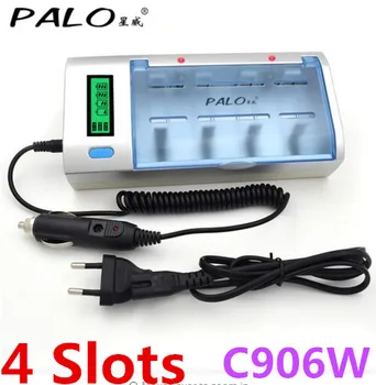 PALO 906W nabíjačku, 4 Sloty LCD Displej Rýchlo nabíjačka a Auto Vypnutie na Univerzálne Dobíjacie Batérie