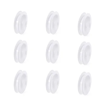 Pandahall 50 ks Biele Plastov Prázdne Cievky pre Drôt Šitie Reťazce Lištovanie Drôt Závit Cievky, o 67mmX14mm, otvor: 10,5 mm