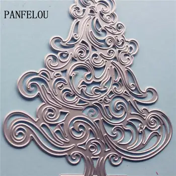 PANFELOU Metal craft Romantický zdobené stromčeky papier die rezanie zomrie pre Scrapbooking/DIY Vianoce svadba Halloween karty