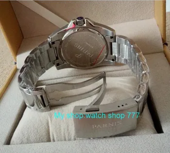 PARNIS 43mm Japonský Automatickom Vietor pohyb pánske hodinky zafírové sklo Mechanické hodinky pánske hodinky 381bzd