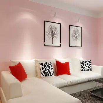 PAYSOTA Ružové, Tapeta Romantická Spálňa Obývacia Izba Čistá Farba Deti Miestnosti Wall Paper Roll