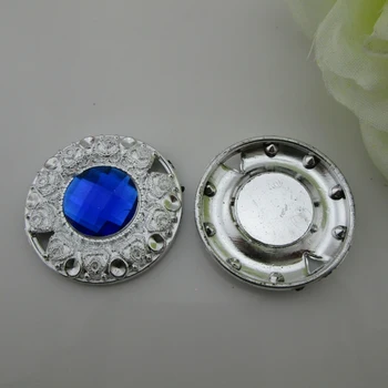 (PB83 30 mm)20pcs Kolo Modrá Akryl Plastové Tlačidlo Flatback Drahokamu Embellishment