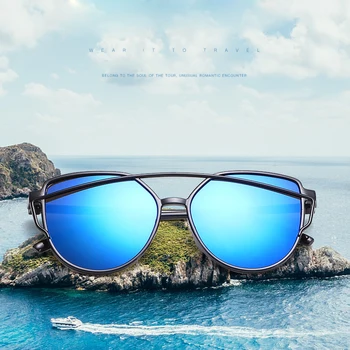 PC Rámik Mačka očí, slnečné Okuliare, Luxusné Značky Dizajnér Zrkadlo Ploché Retro Okuliare pre Ženy, Mužov Oculos De Sol