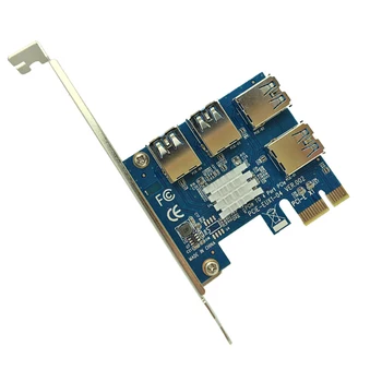 PCI-E PCI-E Adaptér 1 Zapnite 4 PCI-Express Slot 1x až 16x USB 3.0 Ťažba Špeciálne Stúpačky Karty PCIe Converter pre BTC Banské Banské