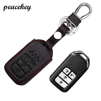 Peacekey Genuiene Kožené Kľúč, Kryt puzdro Pre Honda 2016 Pilot Dohodou Občianske Fit Oslobodený Auto Kľúča Držiteľa Krúžok kľúča držiteľa