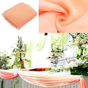 Peach farba 10 M*1.35 M Organza Swag Textílie svadobné dekorácie pozadie opony,stolové dekorácie,vysoká kvalita promotioning