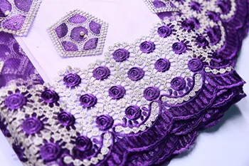 Peach Farba Tylu Čipky Textílie 3D Kvet Kvalitné Kamene Textílie, Čipky Krásne Nášivka Nigérijský Čipky Textílie Na Svadby ZJ3