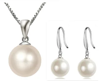 Pearl Šperky Sada pre Ženy-Móda Simulované Pearl Náušnice, Náhrdelníky 2 ks Svadobný Jewellry Nastaviť Bijoux Veľkoobchod