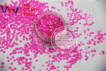 Pearlescent Indescent Rose-Carmine Farby Hviezdice Tvary Lesk Veľkosti 3 mm paillette pre Nail Art , DIY dodávky