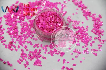 Pearlescent Indescent Rose-Carmine Farby Hviezdice Tvary Lesk Veľkosti 3 mm paillette pre Nail Art , DIY dodávky