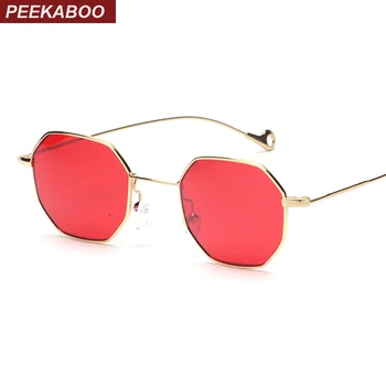Peekaboo modrá žltá červená, tónované slnečné okuliare ženy malé rám mnohouholník 2017 dizajn značky retro slnečné okuliare pre mužov retro