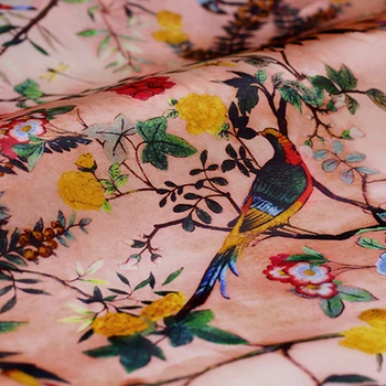 Peking sen jar digitálne tlačené hodváb prírodné organza luxusný látka na šaty, tričko tecidos metra tela DIY tissu lacné
