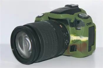 Pekné Videa Taška Pre Nikon D90 Silikónové puzdro Gumené Fotoaparát prípade Ochranný Kryt Tela Pokožky