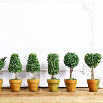 Pekný Mini Umelých Rastlín Dekor Dekoratívne Črepníkové Rastliny pre Obývacia Izba Home Office Veľkoobchod a Maloobchod