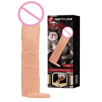 Penis silikónová penis rukáv penis extender rukáv opakovane kondómy cockring zväčšenie penisu sex produkty pre man