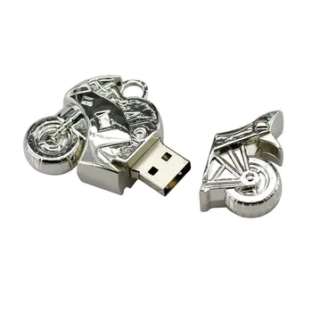 Pero Kovové Disky Pohode Motocykle USB Flash, 32 GB, 16 GB 8 GB 4 GB keychain U Diskov kl ' úč bronz moto cool darček