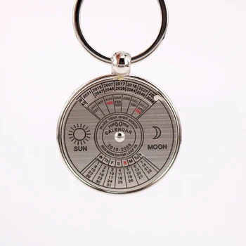 Perpetual Calendar Keyring Keychain Jedinečné Kovové Kľúče Reťazca Krúžok Fobs Trinket Ornament Príslušenstvo 50 rokov novinka jemné šperky