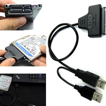 Pevný Disk SATA 7+15 Pin 22, USB 2.0 Adaptér Kábel Pre 2.5 HDD Notebook