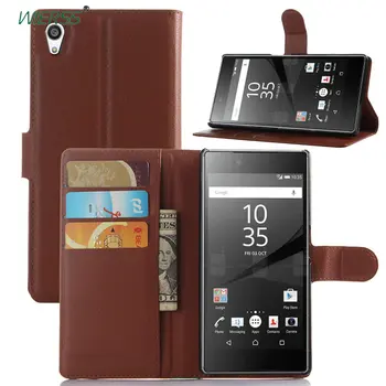 Peňaženky, Kožené puzdro Flip Pre Sony Xperia Z5 E6603 E6653 E6633 E6683 5.2