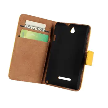 Peňaženky, Kožené puzdro Pre Sony xperia E prípade Luxusné Kryt Pre Sony Xperia E Dual C1604 C1605 držiteľa karty shell Retro telefón tašky GG