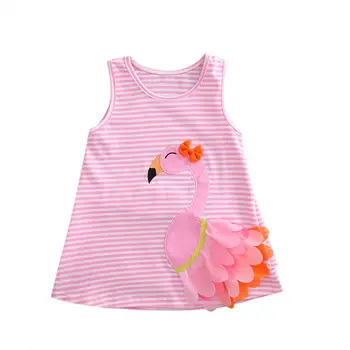 Pink Baby, Dievčatá, Deti Šaty Šaty bez Rukávov Bežné Prekladané Strany Sprievod princezná Šaty Swan Beach Oblečenie 0-4Y