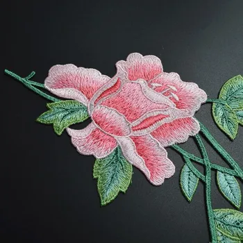 Pivónia, ruža kvet šaty vyšívané čipky textílie Šiť na patche oblečenie cheongsam DIY príslušenstvo
